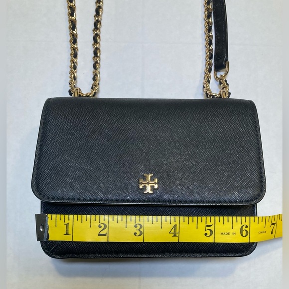 Tory Burch Robinson Mini Saffiano Leather Shoulder Bag in Black - Picture 11 of 15